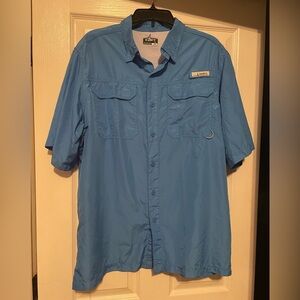 Habit Bright Blue Outdoor Fishing Shirt size Large